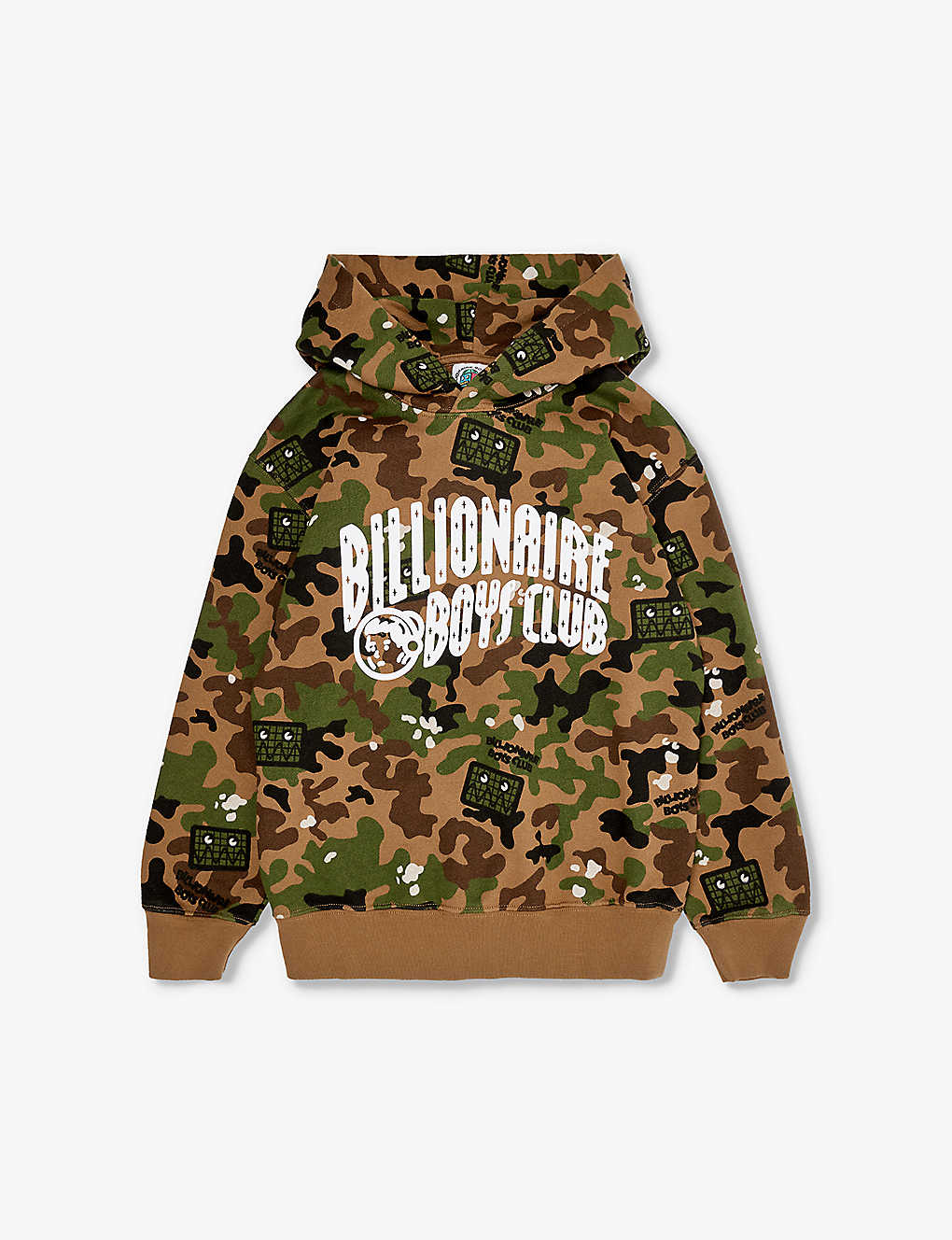 Billionaire Boys Club Boys Brown Camo Kids Brand-print Camouflage Cotton-jersey Hoody 4-8 Years