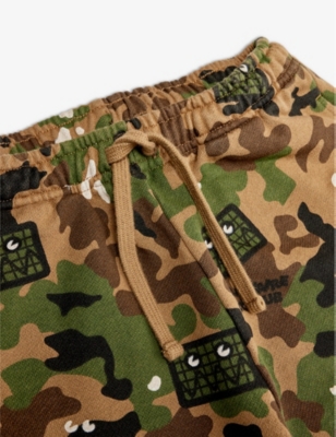 Shop Billionaire Boys Club Camouflage Cotton-jersey Jogging Bottoms 4-10 Years In Brown Camo
