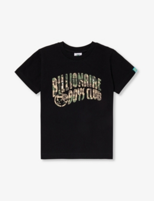 Billionaire Boys Club Boys Black Kids Graphic-print Regular-fit Cotton-jersey T-shirt 4-12 Years