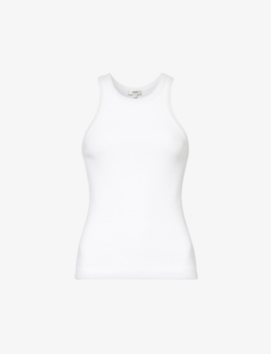 Agolde Bailey Sleeveless Stretch-woven Blend Tank Top In White
