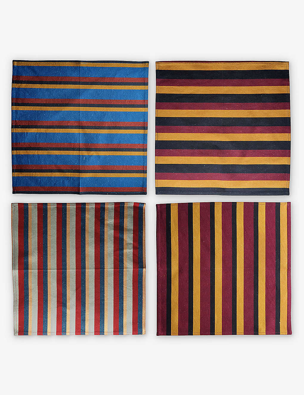 Les Ottomans Stripe Set-of-four Cotton Napkins In Multi