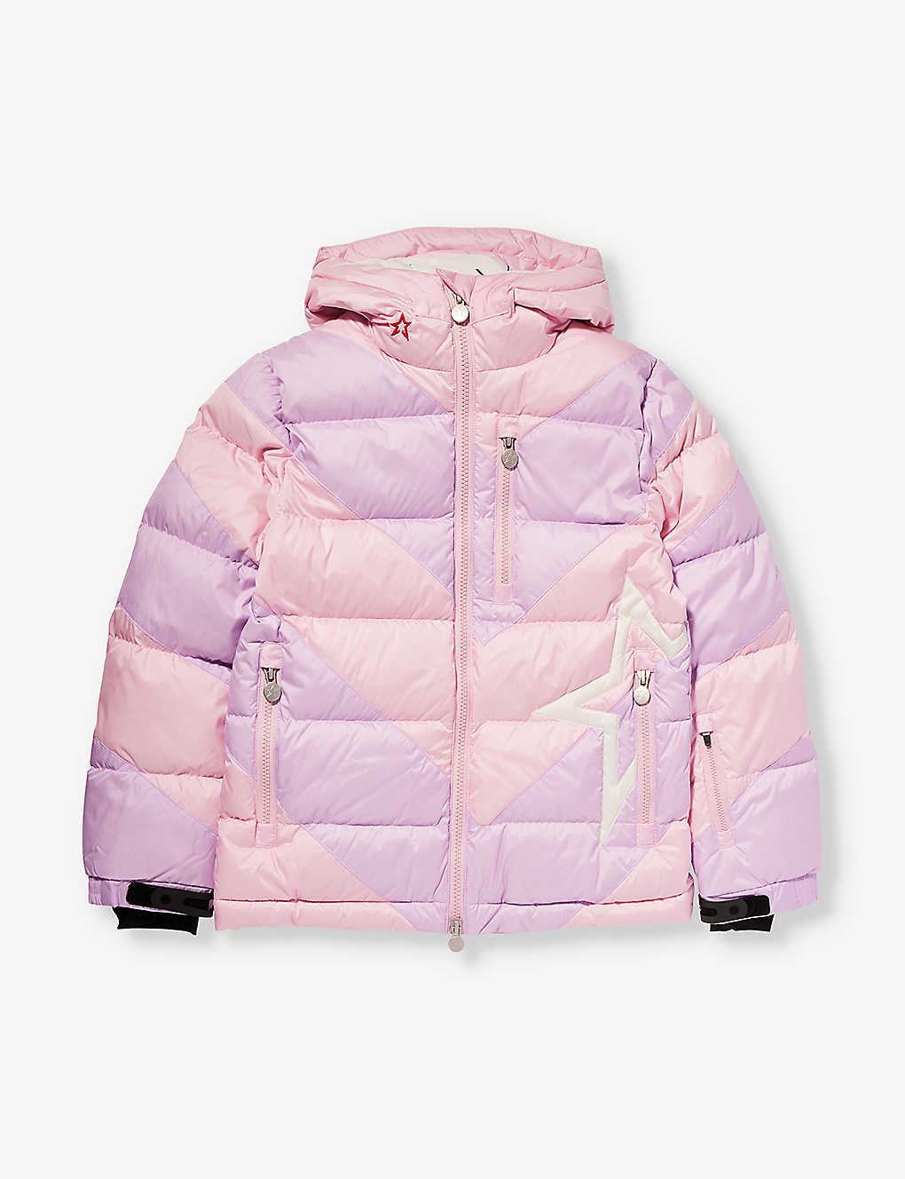 PERFECT MOMENT PERFECT MOMENT GIRLS PALE PINK / PASTEL LILAC KIDS SUPER MOJO STAR-PRINT SHELL-DOWN JACKET 6-14 YEAR