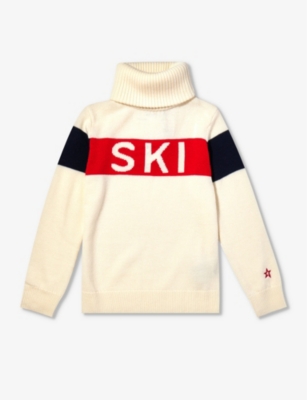 Perfect Moment Ski-print Roll Neck Jumper In Snow White