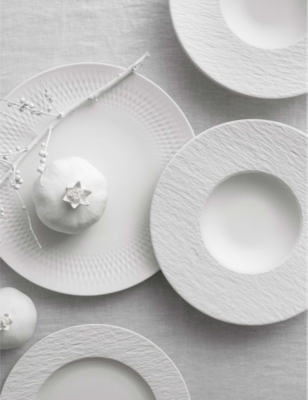 VILLEROY & BOCH: Manufacture Rock Blanc porcelain plates set of six