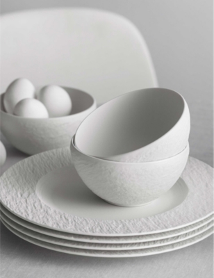 VILLEROY & BOCH: Manufacture Rock Blanc porcelain starter set of six