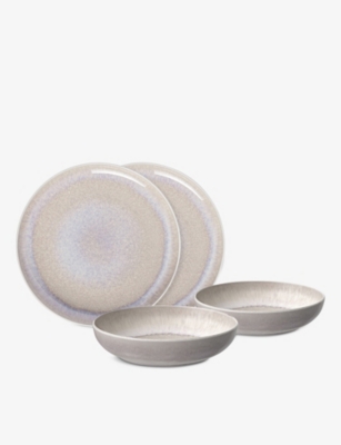 VILLEROY & BOCH: Perlemor Sand porcelain dinner set of four