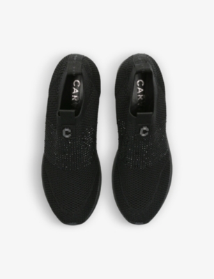 Carvela Janeiro 2 Crystal-embellished Knitted Trainers In Black/comb
