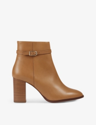 Lk Bennett Womens Cam-camel Bryony Strap-embellished Leather Heeled Boots