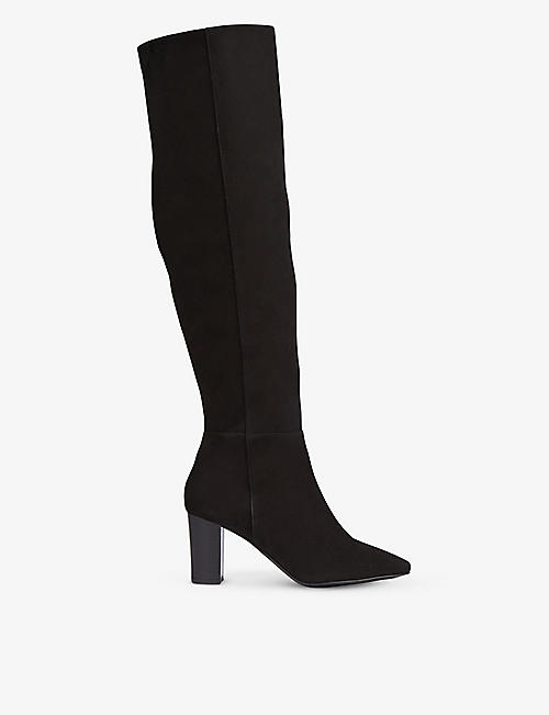 LK BENNETT: Courtney suede heeled over-the-knee boots