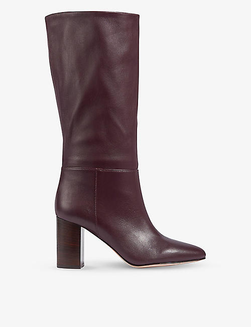 LK BENNETT: Brogan knee-high leather heeled boots