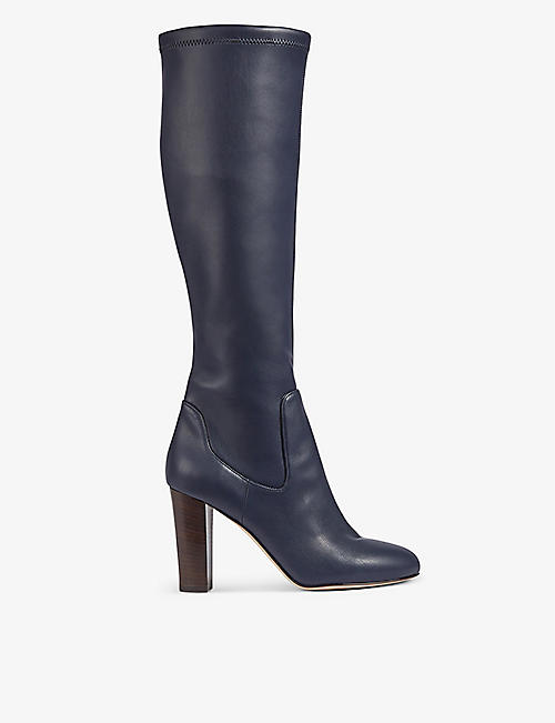LK BENNETT: Marlowe knee-high faux-leather heeled boots