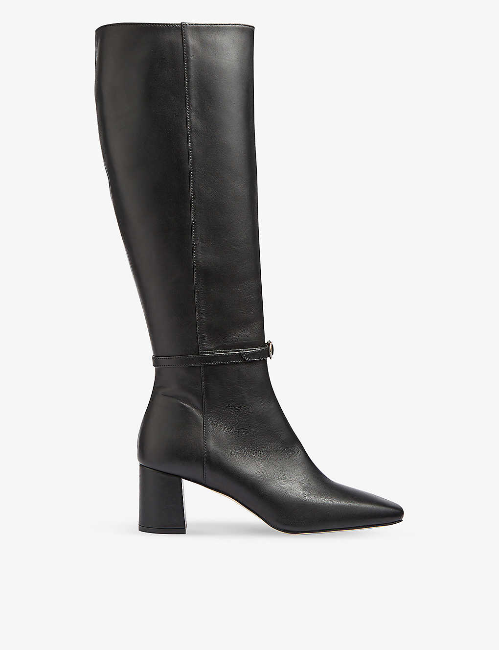 LK BENNETT - Sylvia buckle-embellished leather heeled boots ...