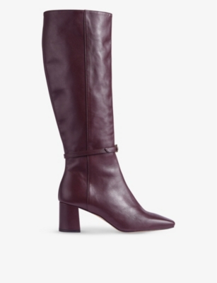 LK BENNETT: Sylvia buckle-embellished leather heeled boots