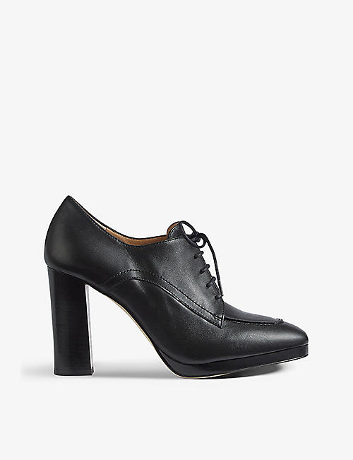 LK BENNETT: Attilio lace-up leather platform court shoes