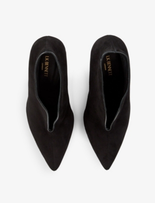 Shop Lk Bennett Womens Bla-black Kyra V-front Heeled Suede Shoe Boots