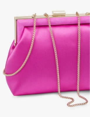 Shop Lk Bennett Connie Satin Clutch Bag In Pur-magenta
