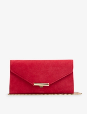 Lk Bennett Womens Pin-cerise Lucy Suede Clutch Bag