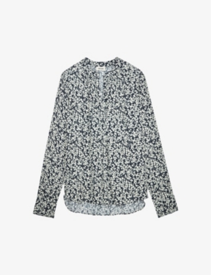 Zadig & Voltaire Tink Floral-print Blouse In Vanille