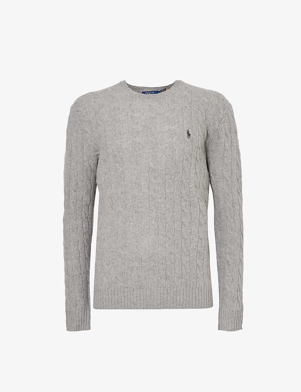 Polo Ralph Lauren Mens Fawn Grey Heather Logo-embroidered Wool And Cashmere-blend Jumper