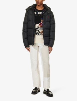 Shop Polo Ralph Lauren Men's Snowflake Combo Sledging Polo Bear-intarsia Wool-blend Jumper