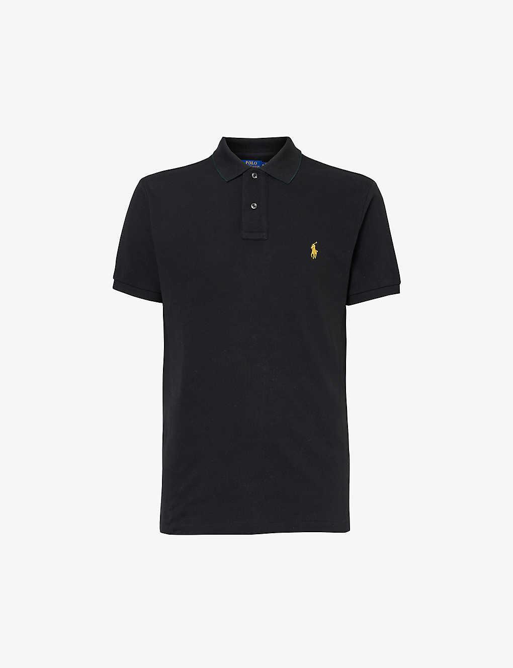 Polo Ralph Lauren Logo-embroidered Cotton-piqué Polo Shirt In Black