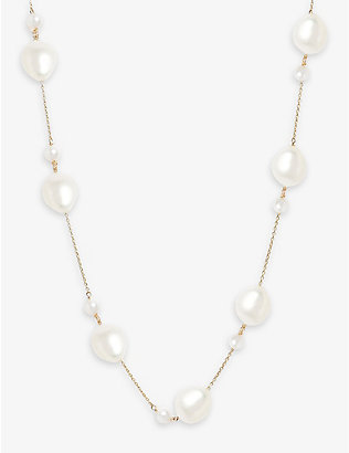 THE ALKEMISTRY: Poppy Finch 14ct yellow-gold and baroque-pearl chain necklace