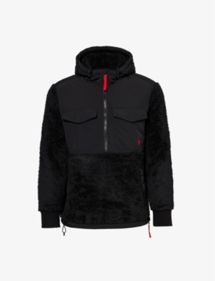 POLO RALPH LAUREN: High-pile brand-embroidered relaxed-fit recycled-nylon hoody