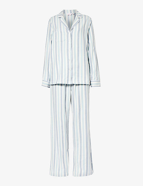 DEREK ROSE: Kelburn striped cotton pyjama set