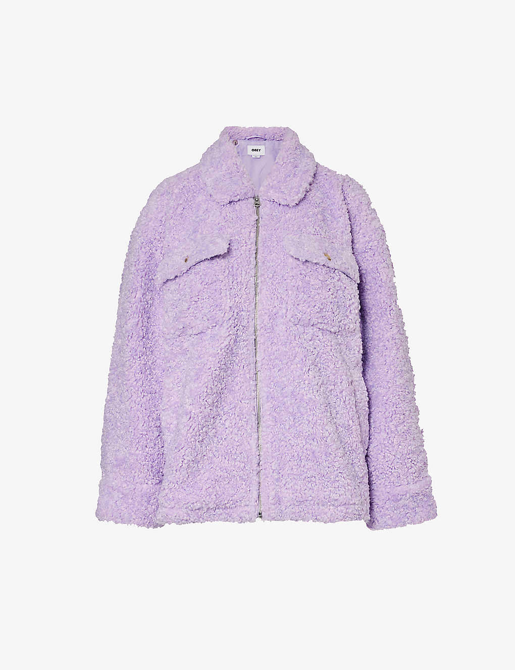 Obey Lilac Soft Sherpa Fleece Jacket In Lilacs