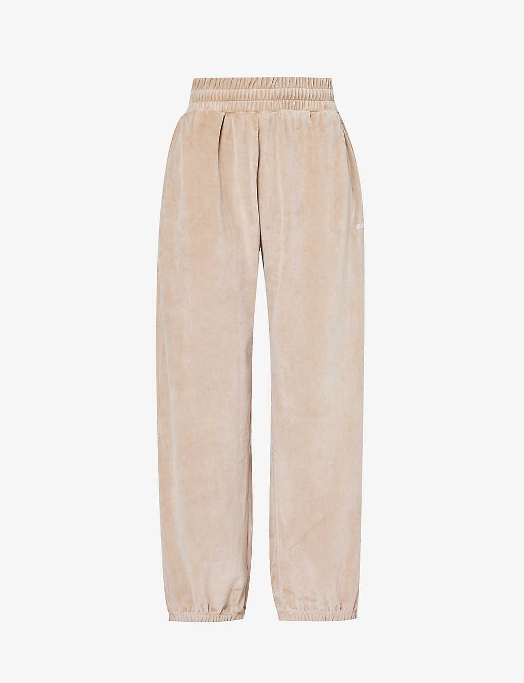 Obey Womens Silver Grey Karina Brand-embroidered Relaxed-fit Cotton-blend Velour Jogging Bottoms