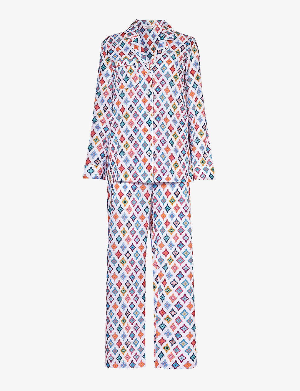 Derek Rose Ledbury Patterned Cotton Pyjama Set In Multi