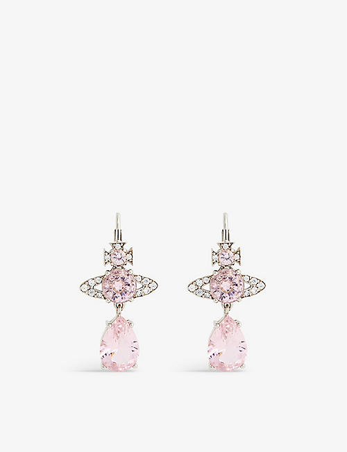 VIVIENNE WESTWOOD JEWELLERY: Ismene platinum-plated brass and cubic zirconia earrings