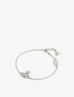 Narcissa platinum plated sterling silver and cubic zirconia bracelet
