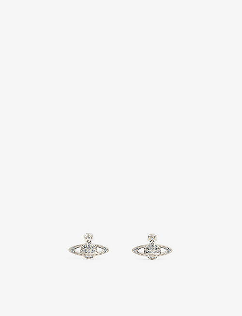 VIVIENNE WESTWOOD JEWELLERY: Bas Relief brass and cubic zirconia earrings