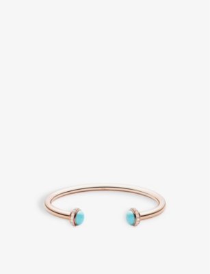 Piaget Possession 18ct Rose-gold, Turquoise Cabochon And 0.38 Round-cut Diamond Bangle Bracelet Rose Gold