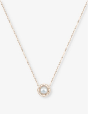 PIAGET: Possession 18ct rose-gold, 0.28ct brilliant-cut diamond and 0.89ct pearl pendant necklace