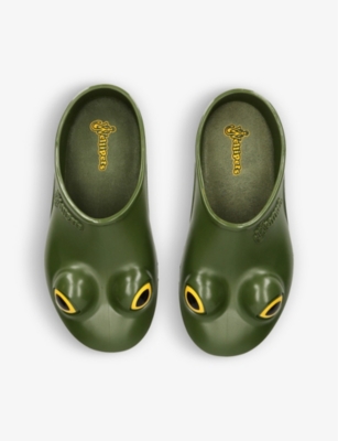 Shop Jw Anderson Men's Green X Wellipets Frog Hand-painted Pvc Clogs