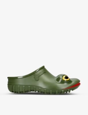 Shop Jw Anderson Men's Green X Wellipets Frog Hand-painted Pvc Clogs