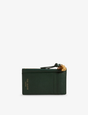 Ted Baker Womens Dk-green Bromton Padlock-embellished Leather Card Holder
