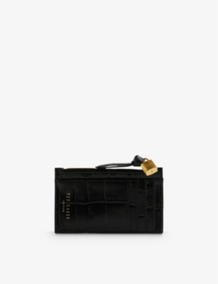TED BAKER: Bromton padlock-embellished leather card holder