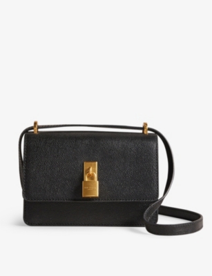 Ted Baker Womens Black Ssloane Padlock-embellished Leather Cross-body Bag