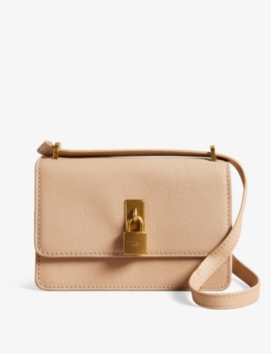 Ted Baker Womens Taupe Ssloane Padlock-embellished Leather Cross-body Bag