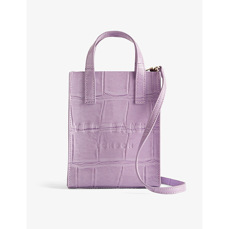 Shop Ted Baker Women's Lilac Gatocon Faux-leather Cross-body Bag