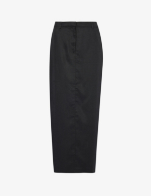 REFORMATION REFORMATION WOMENS BLACK CAIRO MID-RISE WOVEN MAXI SKIRT