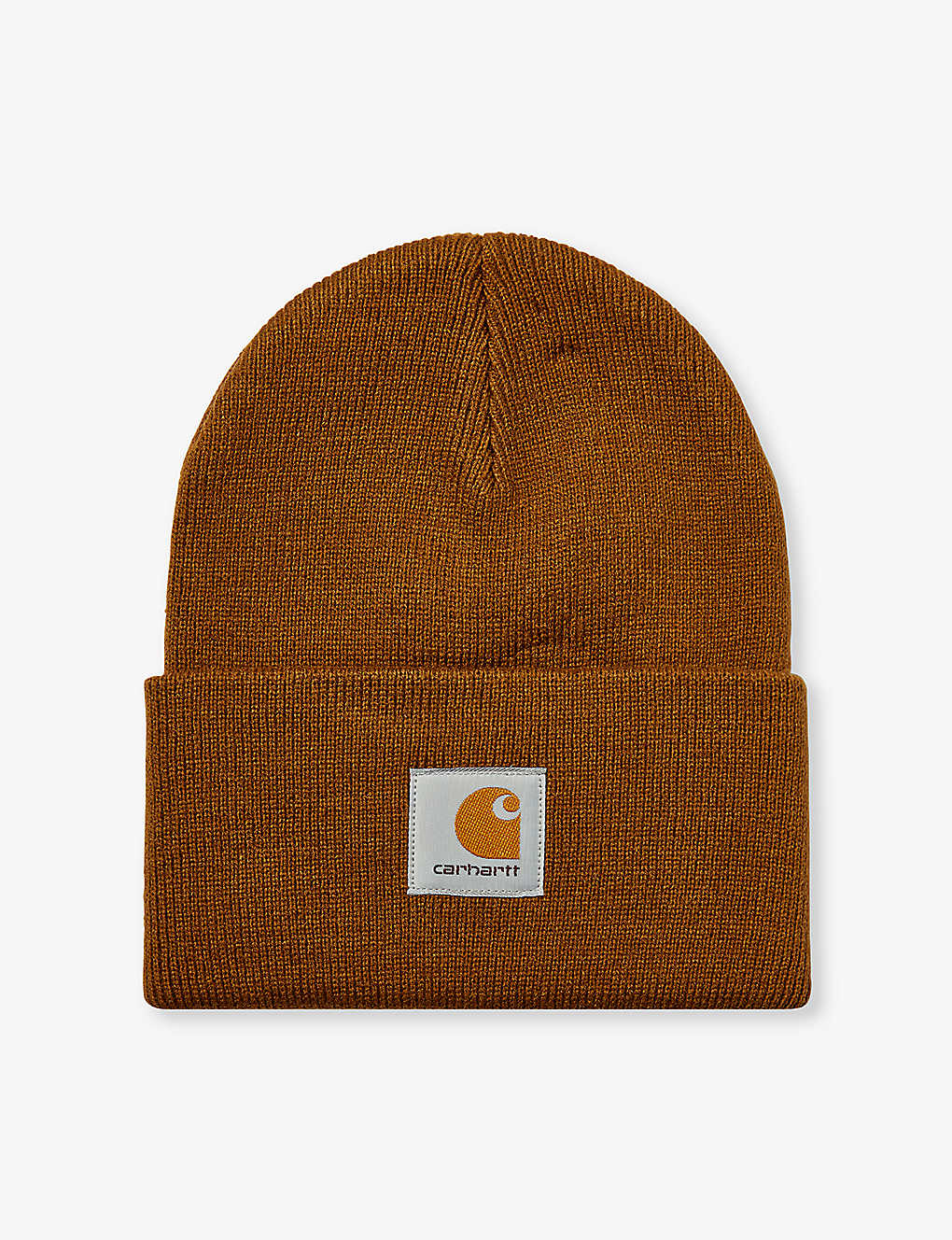 Carhartt Wip Mens Hamilton Brown Brand-patch Ribbed Knitted Beanie