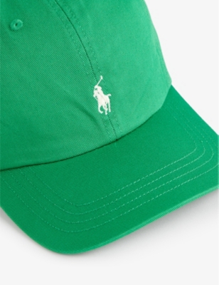 Shop Polo Ralph Lauren Boys Green Kids Boys' Brand-embroidered Wide-brim Cotton-twill Cap