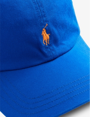 Shop Polo Ralph Lauren Boys Blue Kids Boys' Brand-embroidered Wide-brim Cotton-twill Cap