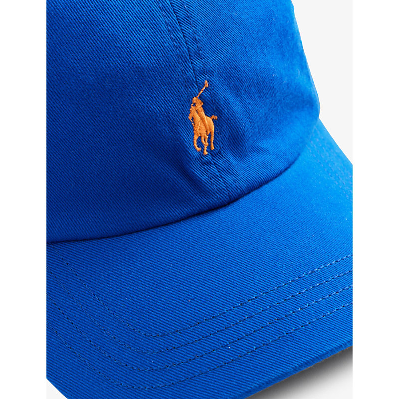 Shop Polo Ralph Lauren Boys Blue Kids Boys' Brand-embroidered Wide-brim Cotton-twill Cap