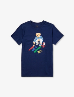 Polo Ralph Lauren Kids' Brand-print Cotton-jersey T-shirt 2-7 Years In Navy