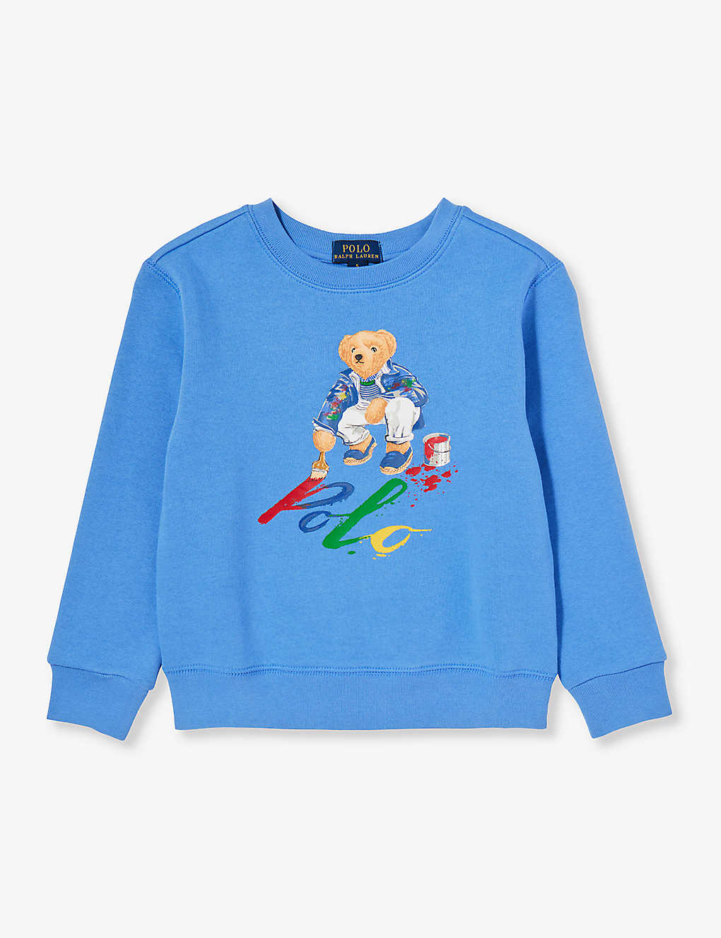 Polo Ralph Lauren Boys Blue Kids Brand-print Cotton-blend Sweatshirt 3-24 Months